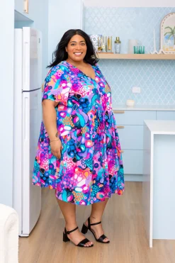 Peak Midi Dress in Midnight Safari by Kasey Rainbow