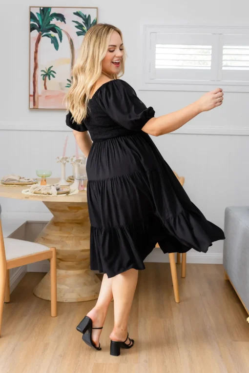 Peri Midi Dress in Black