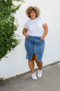Riley Denim Midi Skirt