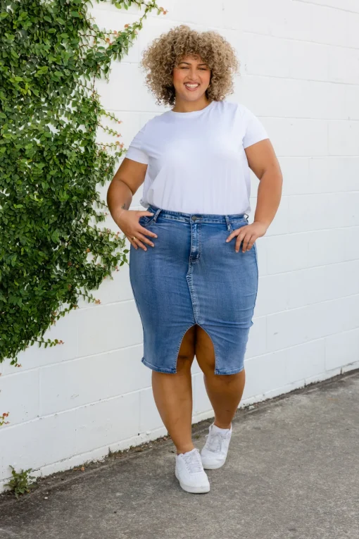 Riley Denim Midi Skirt