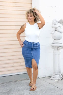 Riley Denim Midi Skirt
