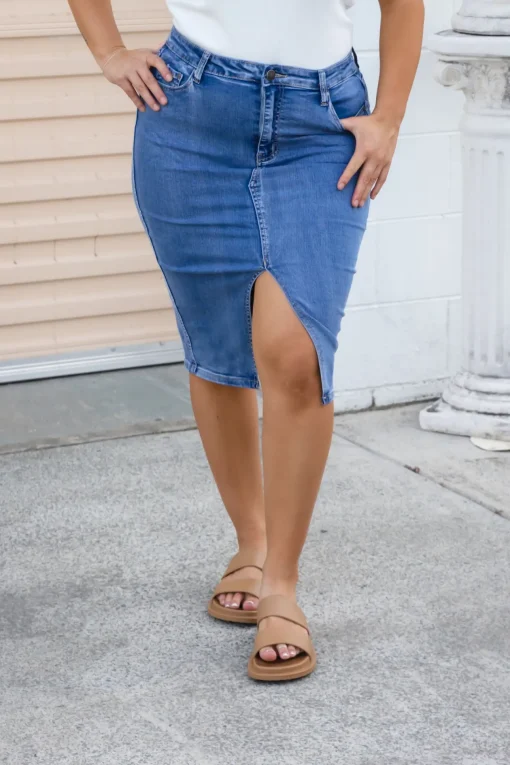 Riley Denim Midi Skirt