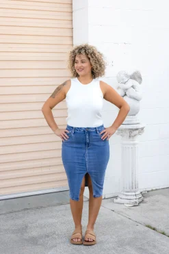 Riley Denim Midi Skirt