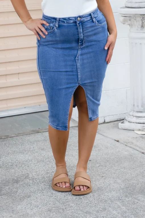 Riley Denim Midi Skirt