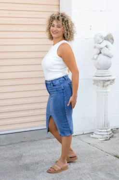 Riley Denim Midi Skirt