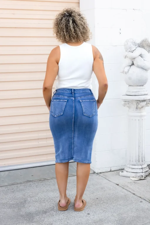 Riley Denim Midi Skirt