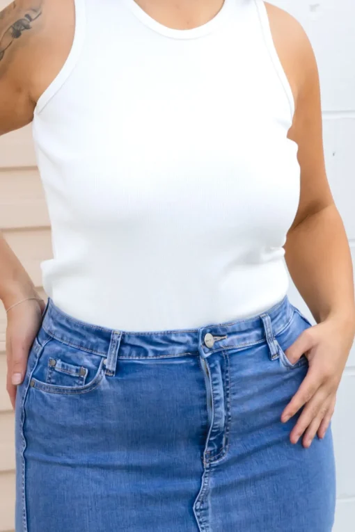 Riley Denim Midi Skirt