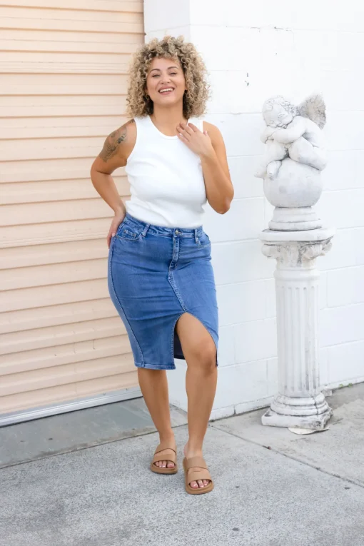 Riley Denim Midi Skirt