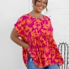 Sally Top in Pink & Orange