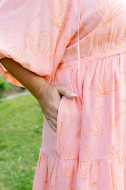 Sienna Dress in Orange Sahara