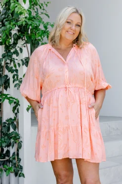 Sienna Dress in Orange Sahara