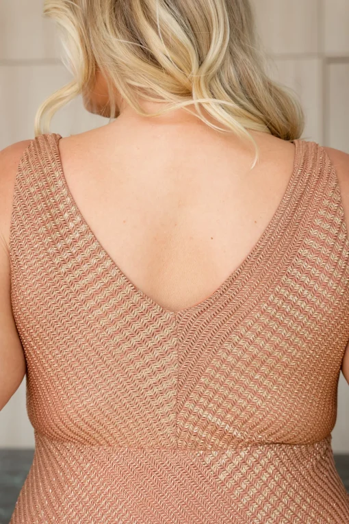 Tallulah Maxi Dress in Rust & Gold