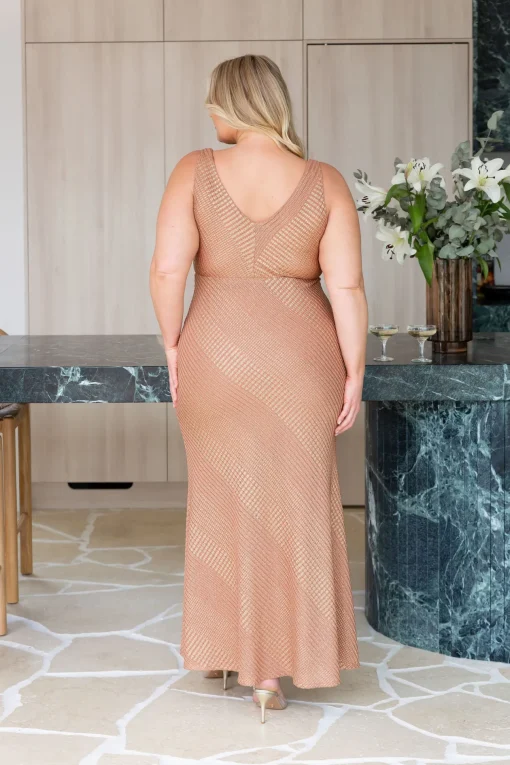 Tallulah Maxi Dress in Rust & Gold