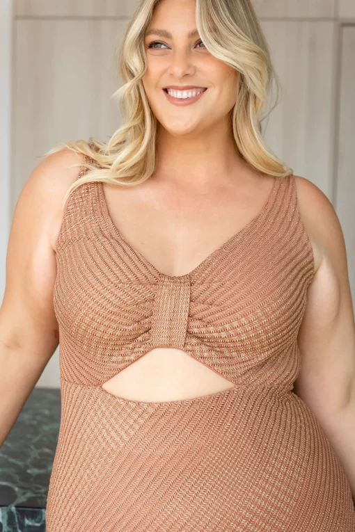 Tallulah Maxi Dress in Rust & Gold