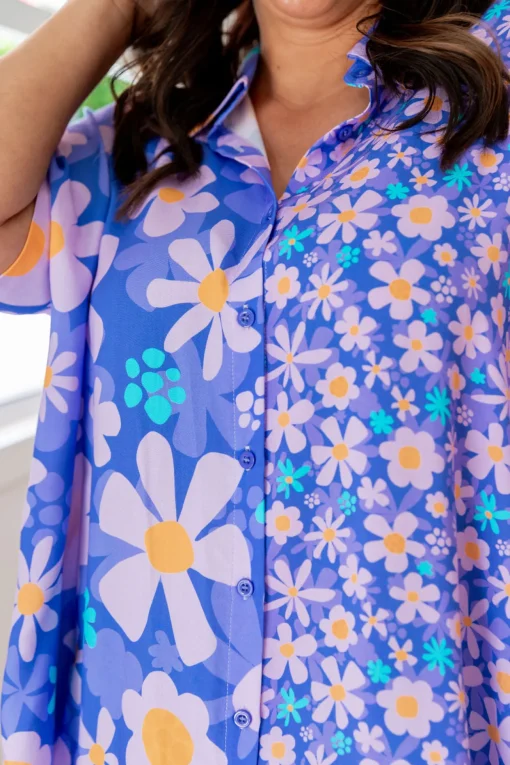 Tammin Shirt in Lilac Daisies