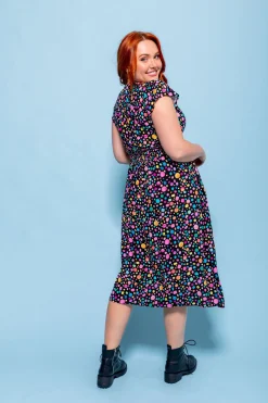 *UNICORN* Aurora Midi Dress in Black Pebble by Kasey Rainbow