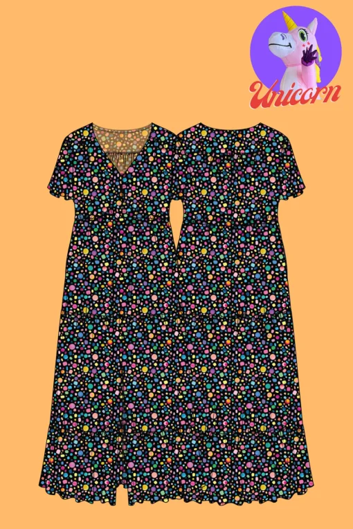 *UNICORN* Bonnie Dress in Black Pebble by Kasey Rainbow