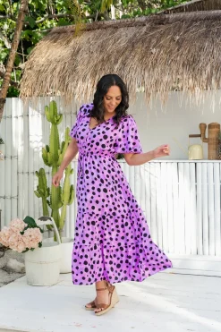 *UNICORN* Charlize Maxi Dress in Purple Cheetah by Kasey Rainbow