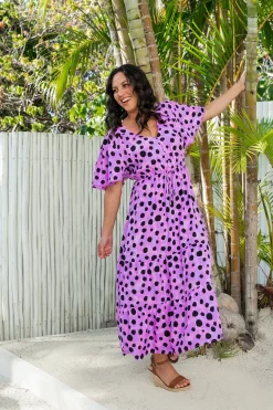 *UNICORN* Charlize Maxi Dress in Purple Cheetah by Kasey Rainbow